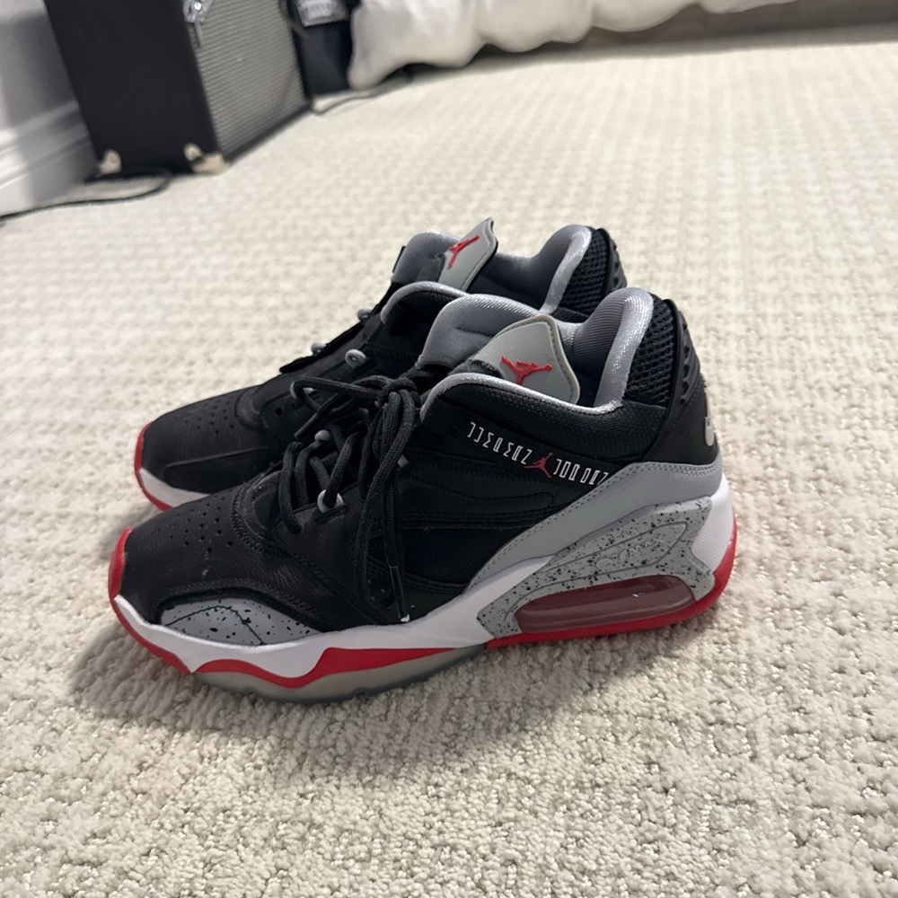 Jordan Black and Red Athletic Shoes